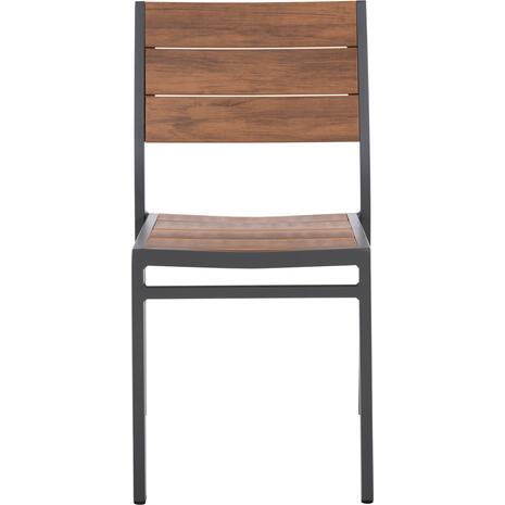ΚΑΡΕΚΛΑ ΑΛΟΥΜΙΝΙΟΥ SAGA HM6063.02 ΣΚΟΥΡΟ ΓΚΡΙ ΜΕ POLYWOOD 46x52x86Υεκ.