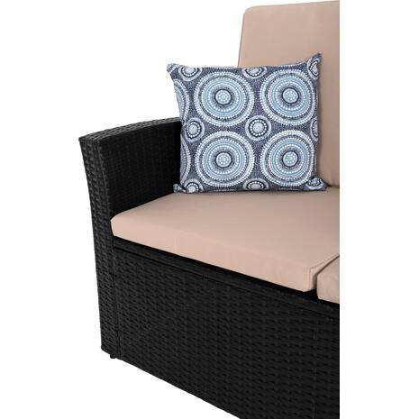 ΣΑΛΟΝΙ ΕΞ.ΧΩΡΟΥ 4ΤΜΧ THORE HM5978 ΣΥΝΘ. RATTAN ΜΑΥΡΟ-ΜΠΕΖ ΜΑΞΙΛΑΡΙΑ