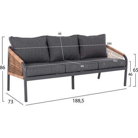 ΣΑΛΟΝΙ ΕΞ.ΧΩΡΟΥ 4ΤΜΧ MAERLY HM6056.03 ΑΛΟΥΜΙΝΙΟ ΑΝΘΡΑΚΙ-ΣΥΝΘ.ΣΧΟΙΝΙ-ΑΝΘΡΑΚΙ ΜΑΞΙΛΑΡΙΑ