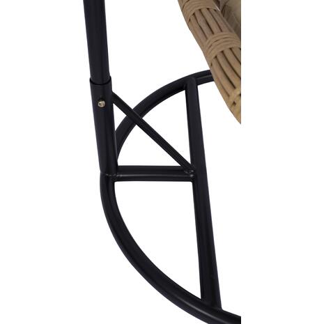 ΚΡΕΜΑΣΤΗ ΦΩΛΙΑ LUCIA HM5676.01 ΜΕ WICKER&ΜΑΞΙΛΑΡΙΑ ΜΠΕΖ-ΜΑΥΡΟ ΜΕΤΑΛΛΟ Φ95Χ195Υεκ.