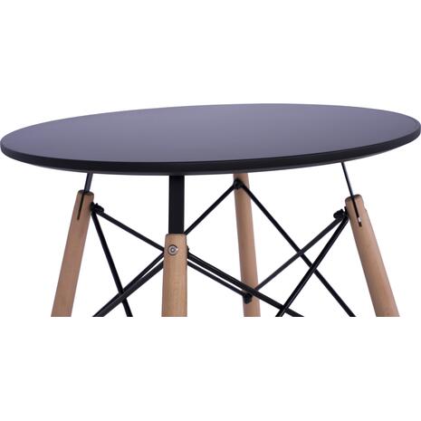 ΤΡΑΠΕΖΙ MINIMAL ΣΤΡΟΓΓΥΛΟ HM0060.02 ΜΑΥΡΟ ΧΡΩΜΑ MDF-ΠΟΔΙΑ ΟΞΙΑΣ ΦΥΣΙΚΟ Φ60Χ72Υεκ.