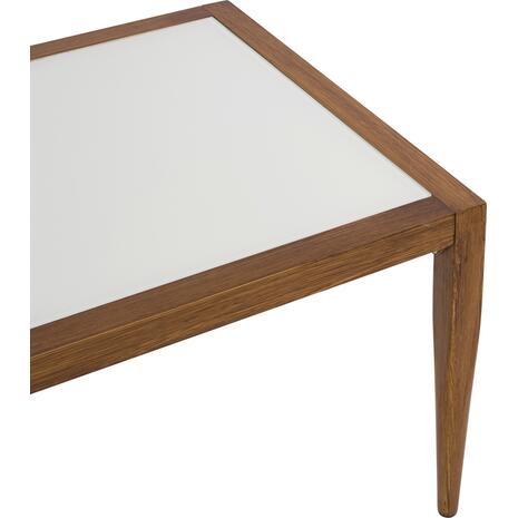 ΤΡΑΠΕΖΙ MEIR ΣΑΛΟΝΙΟΥ ΑΛΟΥΜΙΝΙΟΥ BAMBOO LOOK ΜΕ ΓΥΑΛΙ 100Χ58Χ46 HM5551.01