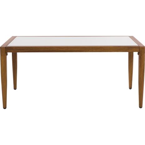 ΤΡΑΠΕΖΙ MEIR ΣΑΛΟΝΙΟΥ ΑΛΟΥΜΙΝΙΟΥ BAMBOO LOOK ΜΕ ΓΥΑΛΙ 100Χ58Χ46 HM5551.01