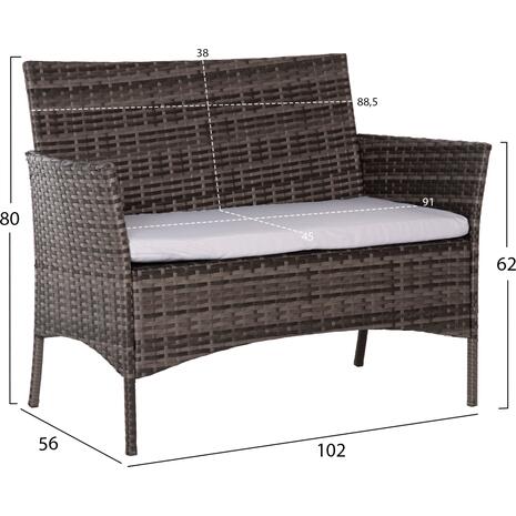 ΣΕΤ ΣΑΛΟΝΙ 4ΤΜΧ STASIA HM6089.02 ΣΥΝΘ.RATTAN ΓΚΡΙ-ΜΠΕΖ ΜΑΞΙΛΑΡΙΑ