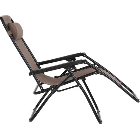 ΠΟΛΥΘΡΟΝΑ RELAX COMPANION HM5095.14 ΣΑΜΠΑΝΙ TEXTILENE-ΜΑΥΡΟ ΜΕΤΑΛΛΟ 67x145x110Υεκ. (σετ 2 τεμαχίων)