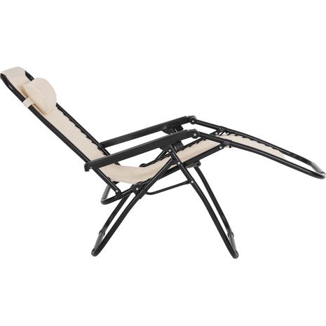 ΠΟΛΥΘΡΟΝΑ RELAX COMPANION HM5095.12 ΜΠΕΖ TEXTILENE-ΜΑΥΡΟ ΜΕΤΑΛΛΟ 67x145x110Υεκ. (σετ 2 τεμαχίων)