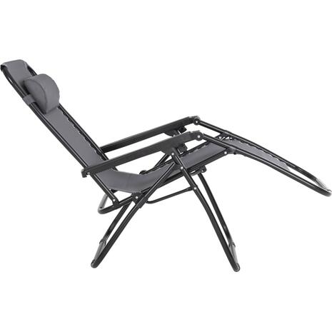 ΠΟΛΥΘΡΟΝΑ RELAX COMPANION HM5095.11 ΓΚΡΙ TEXTILENE-ΜΑΥΡΟ ΜΕΤΑΛΛΟ 67x145x110Υεκ. (σετ 2 τεμαχίων)