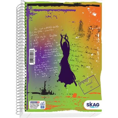 Τετράδιο σπιράλ Skag University Fun Girl 17x25 5 Θεμάτων Ν.9225 διάφορα σχέδια (300452)