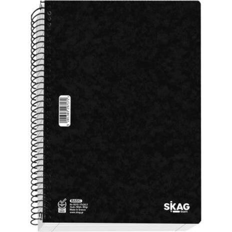 Τετράδιο σπιράλ Skag Basic 17x25 4 θεμάτων 120 φύλλων μαύρο Νο.9214