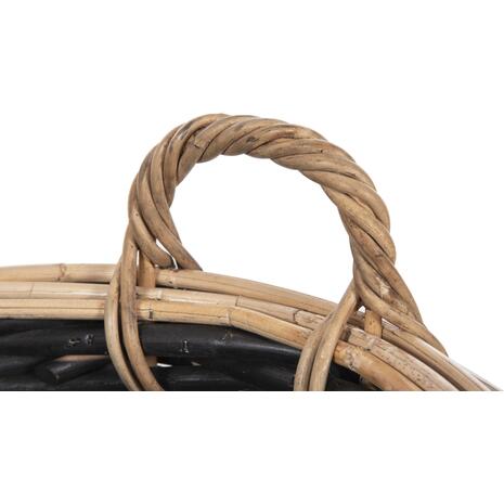 ΣΕΤ 2 ΚΑΛΑΘΙΑ POTTS HM4379 ΜΑΥΡO&ΦΥΣΙΚΟ ΧΡΩΜΑ- CL RATTAN Φ61+Φ45εκ.