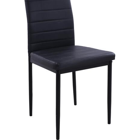 ΚΑΡΕΚΛΑ ΜΕΤΑΛΛΙΚΗ LADY HM0037.12 ΜΑΥΡΟ PU ΜΕΤΑΛΛΙΚΟ ΣΚΕΛΕΤΟ K/D 40x48x95 εκ. (σετ 4 τεμαχίων) (Μαύρο)