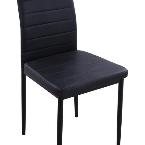 ΚΑΡΕΚΛΑ ΜΕΤΑΛΛΙΚΗ LADY HM0037.12 ΜΑΥΡΟ PU ΜΕΤΑΛΛΙΚΟ ΣΚΕΛΕΤΟ K/D 40x48x95 εκ. (σετ 4 τεμαχίων) (Μαύρο)