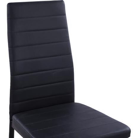 ΚΑΡΕΚΛΑ ΜΕΤΑΛΛΙΚΗ LADY HM0037.12 ΜΑΥΡΟ PU ΜΕΤΑΛΛΙΚΟ ΣΚΕΛΕΤΟ K/D 40x48x95 εκ. (σετ 4 τεμαχίων) (Μαύρο)