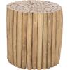 ΤΡΑΠΕΖΙ ΣΑΛΟΝΙΟΥ ΣΤΡΟΓΓΥΛΟ COOTER HM9865 ΚΛΑΔΙΑ TEAK-ΦΥΣΙΚΟ Φ39x40,5Υεκ.