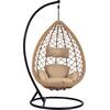 ΚΡΕΜΑΣΤΗ ΠΟΛΥΘΡΟΝΑ ΦΩΛΙΑ CATALINA HM5677.01 ΜΕ ΜΠΕΖ WICKER & ΜΑΞΙΛΑΡΙΑ Φ95Χ195Υ εκ.