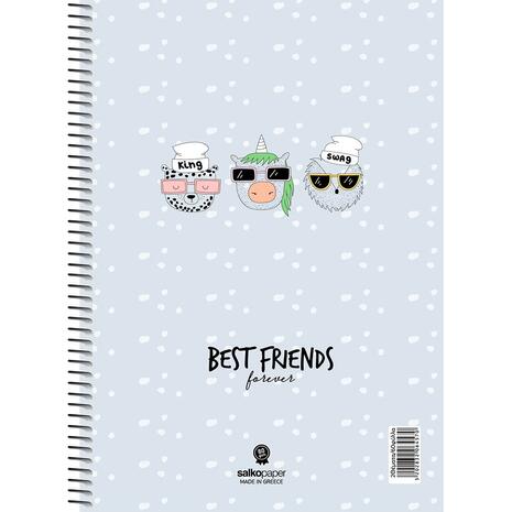 Τετράδιο Salko σπιράλ "Best Friends" 17x25 4 θεμάτων 240Φ σε διάφορα σχέδια