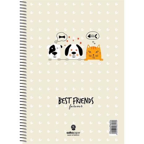 Τετράδιο Salko σπιράλ "Best Friends" 17x25 3 θεμάτων 180Φ (διάφορα σχέδια)