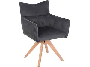 ΠΟΛΥΘΡΟΝΑ ΤΡΑΠΕΖΑΡΙΑΣ QUILL HM9843.03 ΓΚΡΙ ΥΦΑΣΜΑ-ΞΥΛΟ ΟΞΙΑΣ ΠΟΔΙΑ 61x57,5x91Υεκ. (σετ 2 τεμαχίων) (Γκρι)