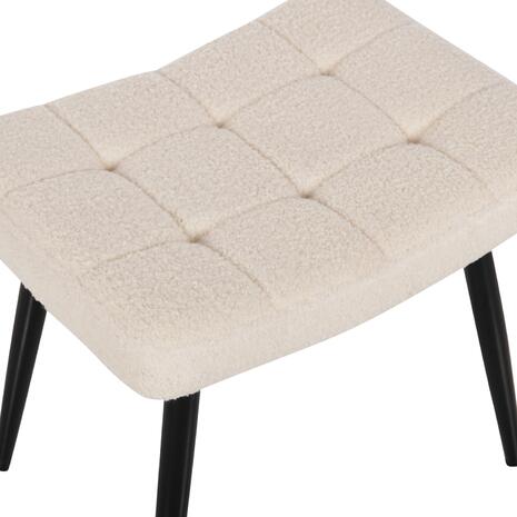 ΠΟΛΥΘΡΟΝΑ ΜΠΕΡΖΕΡΑ CRAWLEY ΜΕ ΥΠΟΠΟΔΙΟ HM8918.25 ΥΦΑΣΜΑ ΜΠΟΥΚΛΕ ΛΕΥΚΟ 70x74x105Y εκ. (Λευκό)