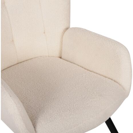 ΠΟΛΥΘΡΟΝΑ ΜΠΕΡΖΕΡΑ CRAWLEY ΜΕ ΥΠΟΠΟΔΙΟ HM8918.25 ΥΦΑΣΜΑ ΜΠΟΥΚΛΕ ΛΕΥΚΟ 70x74x105Y εκ. (Λευκό)