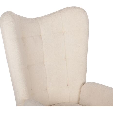 ΠΟΛΥΘΡΟΝΑ ΜΠΕΡΖΕΡΑ CRAWLEY ΜΕ ΥΠΟΠΟΔΙΟ HM8918.25 ΥΦΑΣΜΑ ΜΠΟΥΚΛΕ ΛΕΥΚΟ 70x74x105Y εκ. (Λευκό)