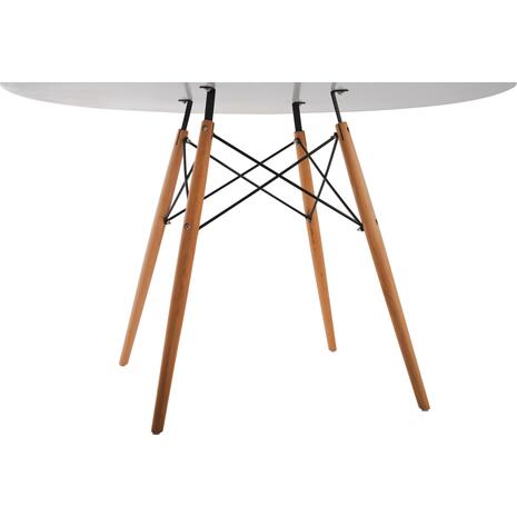 ΤΡΑΠΕΖΙ MINIMAL ΣΤΡΟΓΓΥΛΟ HM8454.01 MDF ΣΕ ΛΕΥΚΟ-ΠΟΔΙΑ ΟΞΙΑΣ ΣΕ ΦΥΣΙΚΟ Φ120Χ75Υεκ.