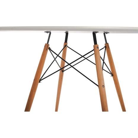 ΤΡΑΠΕΖΙ MINIMAL ΣΤΡΟΓΓΥΛΟ HM8454.01 MDF ΣΕ ΛΕΥΚΟ-ΠΟΔΙΑ ΟΞΙΑΣ ΣΕ ΦΥΣΙΚΟ Φ120Χ75Υεκ.