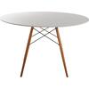 ΤΡΑΠΕΖΙ MINIMAL ΣΤΡΟΓΓΥΛΟ HM8454.01 MDF ΣΕ ΛΕΥΚΟ-ΠΟΔΙΑ ΟΞΙΑΣ ΣΕ ΦΥΣΙΚΟ Φ120Χ75Υεκ.