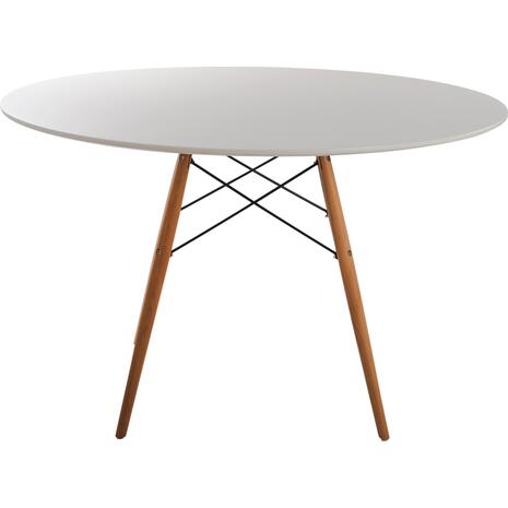ΤΡΑΠΕΖΙ MINIMAL ΣΤΡΟΓΓΥΛΟ HM8454.01 MDF ΣΕ ΛΕΥΚΟ-ΠΟΔΙΑ ΟΞΙΑΣ ΣΕ ΦΥΣΙΚΟ Φ120Χ75Υεκ.
