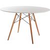 ΤΡΑΠΕΖΙ MINIMAL ΣΤΡΟΓΓΥΛΟ HM8454.01 MDF ΣΕ ΛΕΥΚΟ-ΠΟΔΙΑ ΟΞΙΑΣ ΣΕ ΦΥΣΙΚΟ Φ120Χ75Υεκ.