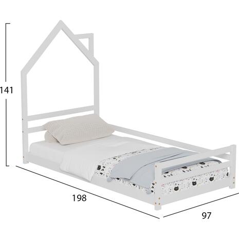 ΚΡΕΒΑΤΙ ΠΑΙΔΙΚΟ HOUSER HM676.03 τ.MONTESSORI ΞΥΛΟ ΠΕΥΚΟ ΛΕΥΚΟ- 190x90εκ