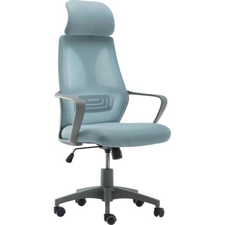 BF2950 Πολυθρόνα Γραφείου Διευθυντή, Γκρι - Mesh Μπλε (ΕΟ544,2)