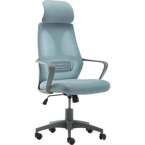 BF2950 Πολυθρόνα Γραφείου Διευθυντή, Γκρι - Mesh Μπλε (ΕΟ544,2)