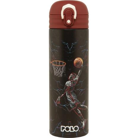 Θερμός ανοξείδωτος με ενσωματωμένο καλαμάκι Polo Junior 500ml Basket (949005-8282)