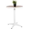 ΤΡΑΠΕΖΙ ΑΛΟΥΜΙΝΙΟΥ ΣΤΡΟΓΓΥΛΟ ALEXA HM6086.02 ΛΕΥΚΟ-POLYWOOD TOP ΦΥΣΙΚΟ Φ60x73Υεκ.