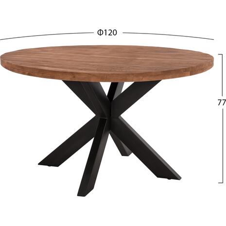 ΤΡΑΠΕΖΙ ΣΤΡΟΓΓΥΛΟ MONTANA SUPERIOR HM9903 4εκ.ΠΑΧΟΣ ΜΑΣΙΦ ΞΥΛΟ ΑΚΑΚΙΑΣ Φ120Χ77Υεκ