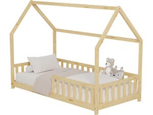 ΚΡΕΒΑΤΙ ΠΑΙΔΙΚΟ ΜΕ ΚΑΓΚΕΛΑ PHYLLIS HM679.01 τ.MONTESSORI ΞΥΛΟ ΠΕΥΚΟ ΦΥΣΙΚΟ-190x90εκ.