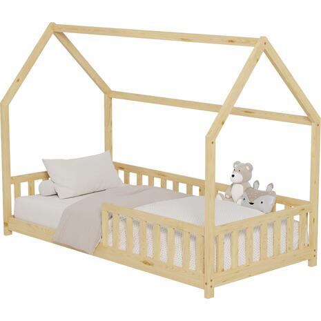 ΚΡΕΒΑΤΙ ΠΑΙΔΙΚΟ ΜΕ ΚΑΓΚΕΛΑ PHYLLIS HM679.01 τ.MONTESSORI ΞΥΛΟ ΠΕΥΚΟ ΦΥΣΙΚΟ-190x90εκ.
