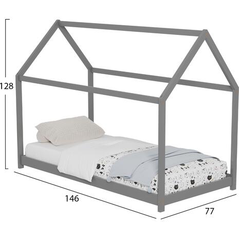 ΚΡΕΒΑΤΙ ΠΑΙΔΙΚΟ PEPE HM678.05 τ.MONTESSORI ΞΥΛΟ ΠΕΥΚΟ ΓΚΡΙ- 140x70εκ