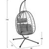 ΚΡΕΜΑΣΤΗ ΠΟΛΥΘΡΟΝΑ ΦΩΛΙΑ MILLIE HM5997.10 ΜΕΤΑΛΛΟ-ΣΥΝΘ.RATTAN ΓΚΡΙ 90x75x190Υεκ.