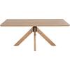 ΤΡΑΠΕΖΙ PAOLO HM9853 MDF ΜΕ ΚΑΠΛΑΜΑ ΦΡΑΞΙΝΟΥ-ΠΟΔΙΑ RUBBERWOOD-ΦΥΣΙΚΟ 180x90x75Yεκ