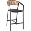 ΣΚΑΜΠΟ ΑΛΟΥΜΙΝΙΟΥ ΜΑΥΡΟ ΜΕ ΜΠΡΑΤΣΑ RATTAN & TEXTLINE 56x58x105Yεκ.HM5892.25