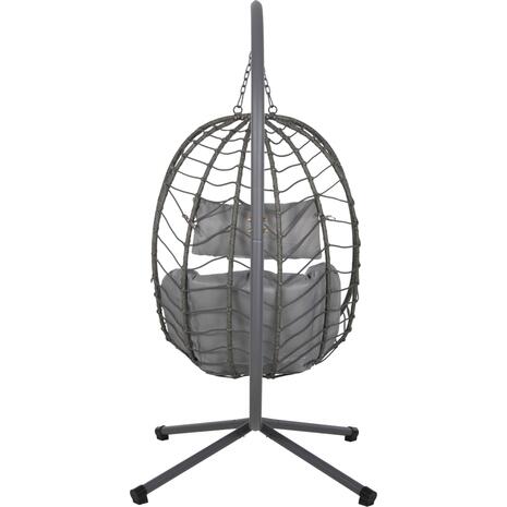ΚΡΕΜΑΣΤΗ ΠΟΛΥΘΡΟΝΑ ΦΩΛΙΑ MILLIE HM5997.10 ΜΕΤΑΛΛΟ-ΣΥΝΘ.RATTAN ΓΚΡΙ 90x75x190Υεκ.