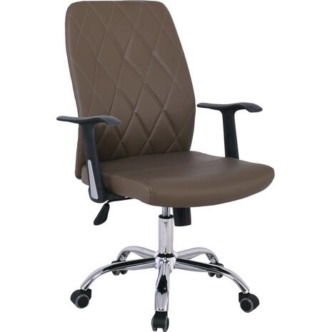 BF1450  Πολυθρόνα Διευθυντή Μέταλλο Χρώμιο - PU Cappuccino (ΕΟ246)