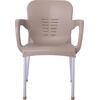 LARA-II Πολυθρόνα Dining Στοιβαζόμενη, ALU Silver, PP Tortora (Ε306,91)