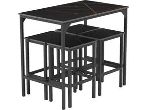 ΣΕΤ ΤΡΑΠΕΖΑΡΙΑ ΜΠΑΡ 5ΤΜΧ BOXY HM9882.13 ΜΑΥΡΟ ΜΕΤΑΛΛΟ-ΜΕΛΑΜΙΝΗ ΜΑΥΡΟ ΜΑΡΜΑΡΟ