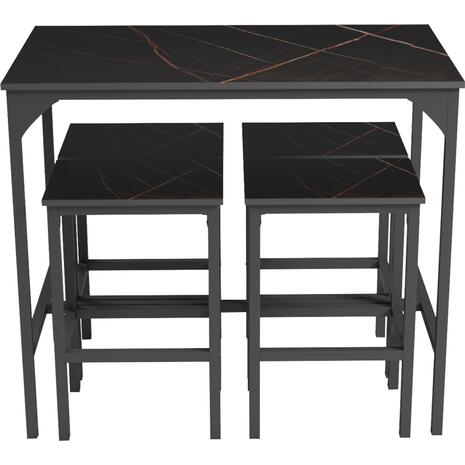 ΣΕΤ ΤΡΑΠΕΖΑΡΙΑ ΜΠΑΡ 5ΤΜΧ BOXY HM9882.13 ΜΑΥΡΟ ΜΕΤΑΛΛΟ-ΜΕΛΑΜΙΝΗ ΜΑΥΡΟ ΜΑΡΜΑΡΟ