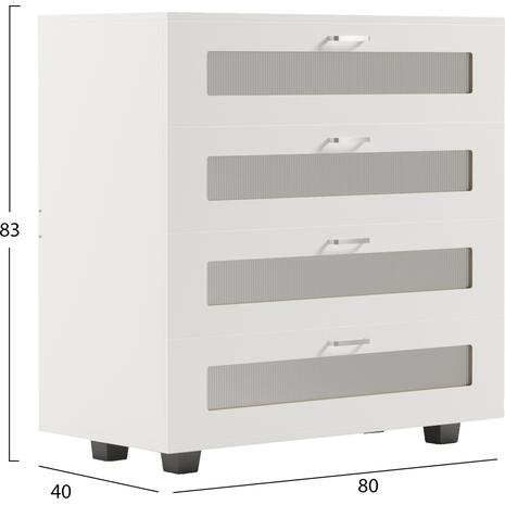 ΣΥΡΤΑΡΙΕΡΑ ΜΕΛΑΜΙΝΗΣ THORGAN HM9880.03 4 ΣΥΡΤΑΡΙΑ-ΛΕΥΚΟ ΧΡΩΜΑ 80Χ40Χ83Υεκ