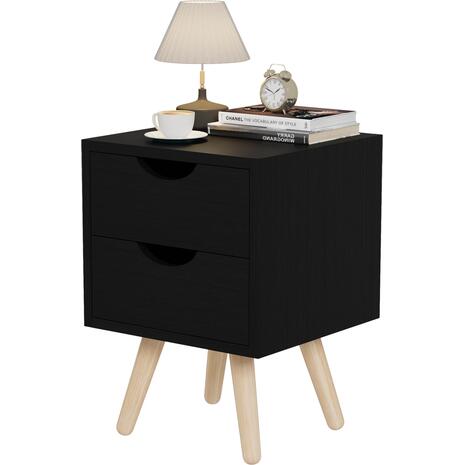ΚΟΜΟΔΙΝΟ DINKL HM2472.02 ΜΕΛΑΜΙΝΗ-2 ΣΥΡΤΑΡΙΑ-WENGE 29,5x29,5x45Υεκ