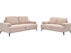 ΣΕΤ ΣΑΛΟΝΙ 2ΤΜΧ 3Θ+2Θ TERIN HM6069.01 ΜΠΕΖ ΥΦΑΣΜΑ-ΜΑΥΡΑ ΜΕΤΑΛΛΙΚΑ ΠΟΔΙΑ